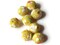 8 14mm Yellow Floral Fabric Wrapped Beads Woven Round Ball Beads